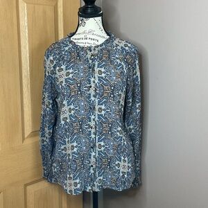 bobeau Blue Printed Button-Down Shirt, Size XL
